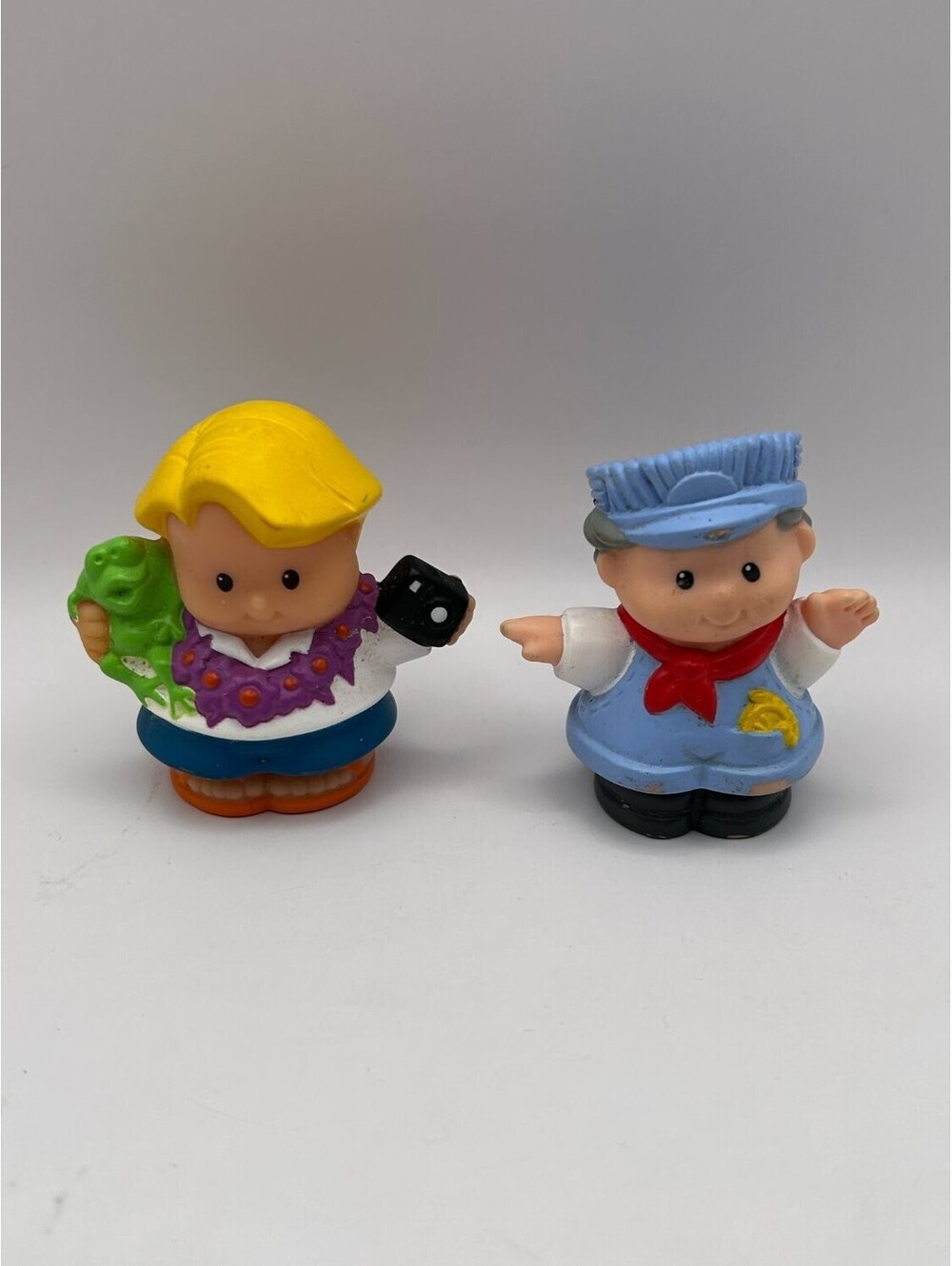 Fisher Price Little People Figures Lot Train Engineer Conductor Tourist Boy Frog